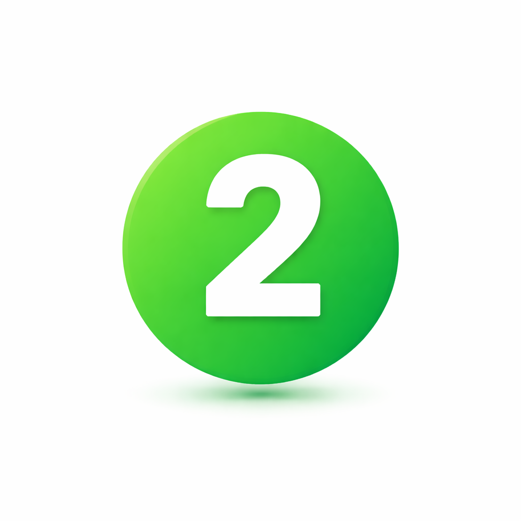 green circle icon representing second step of business automation